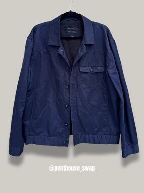 Men's All Saints Abson Overshirt Jacket in Black, Size L